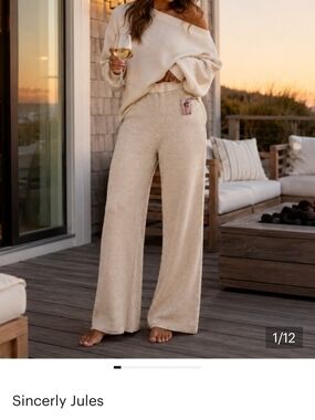 Sincerely Jules Cream Wide Leg Knit Pants🎈